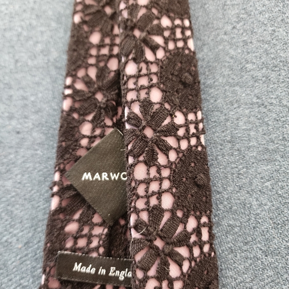 Marwood Black/ Lilac Geo Lace Tie - Picture 5 of 9